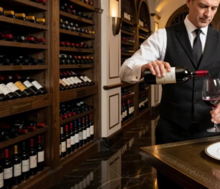 Cave à vin sélective pour accords mets et vins dans un restaurant de casino