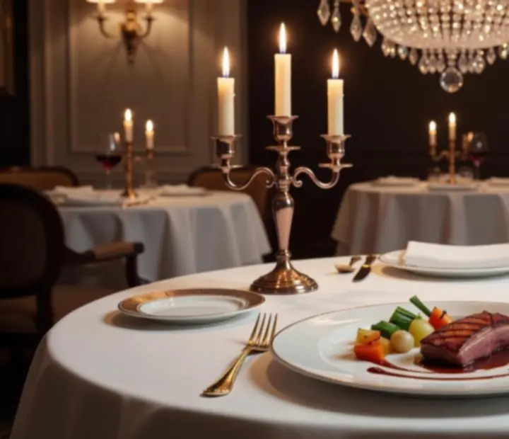 Table gastronomique avec verres de vin pour accords mets et vins