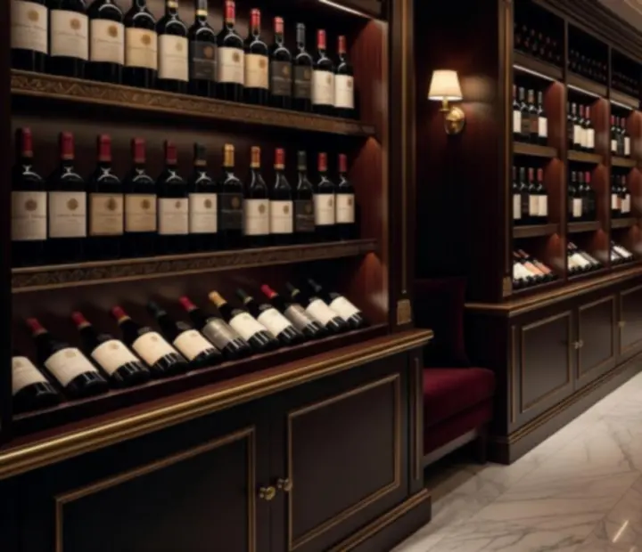 Cave à vins luxueuse au sein d’un restaurant de casino