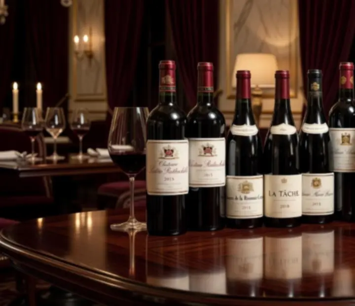 Bouteilles de grands crus présentées dans une lumière chaleureuse