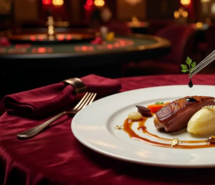 Dressage artistique d'un plat gastronomique